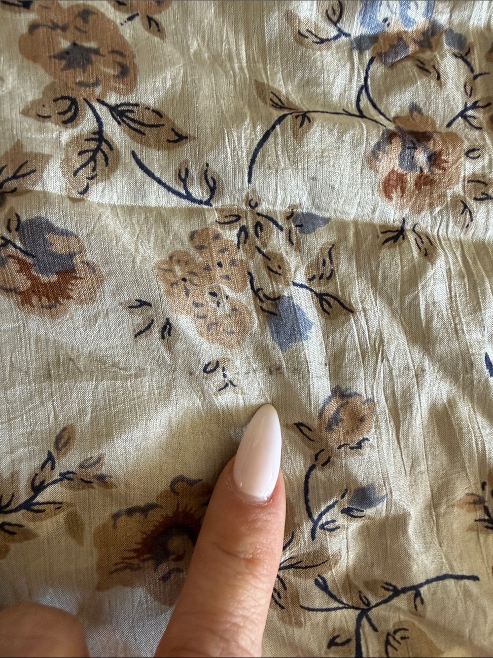 100% silk vintage floral scarf chic headscarf - Picture 5 of 5